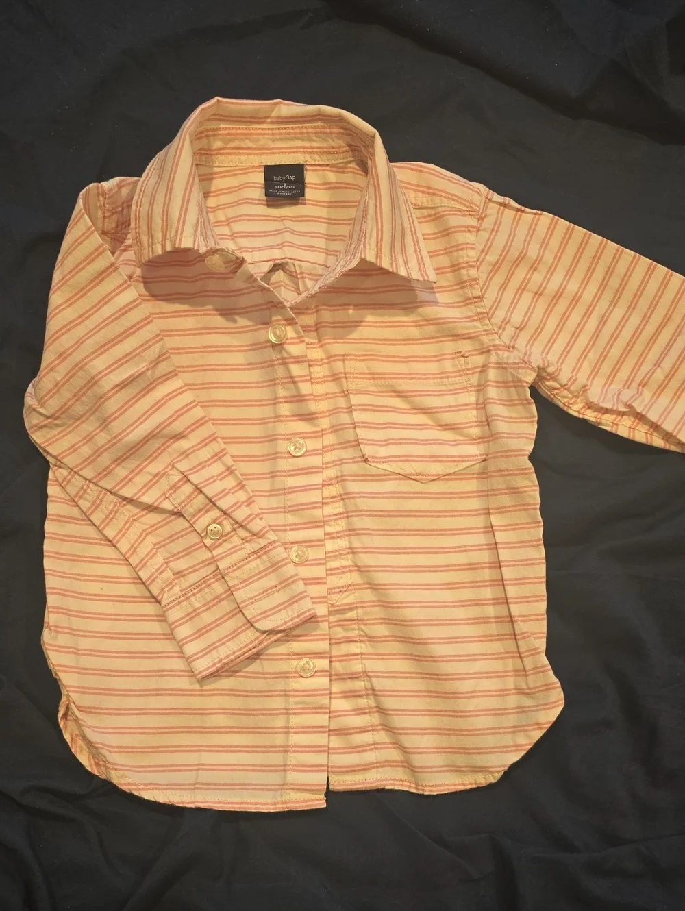 GAP Peach and Pink Striped Button-Down Shirt